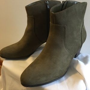 Ana Olive Green Ankle Boots